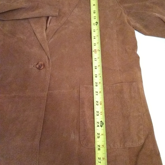 JLC New York Woman Skirt Suit 💯% Suede Leather Rust Cropped Sz- S/ 40" - Picture 12 of 14